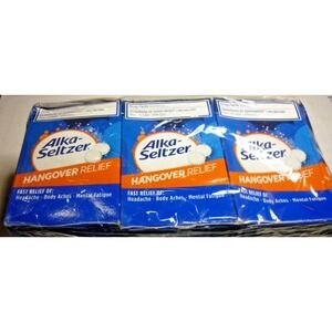 3 Pack Alka-Seltzer Hangover Relief Tablets Orange Fizz 3 x 20 = 60 Tablets 4/27